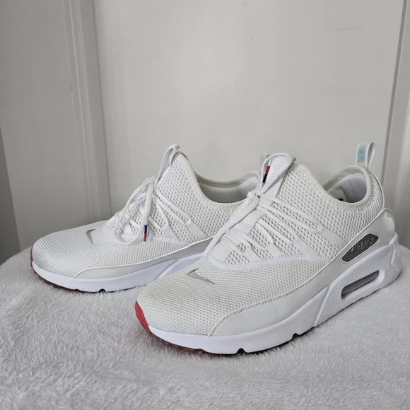 Nike Air Max 90 EZ Men's White/Metallic Silver Sneakers w/ Red & Blue Bottom - Picture 10 of 10